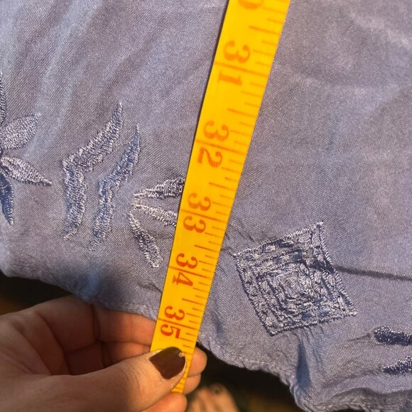 Raya Sun Blue Ombre Embroidered Sleeveless Dress M Cotton Rayon Made In India - Picture 2 of 9